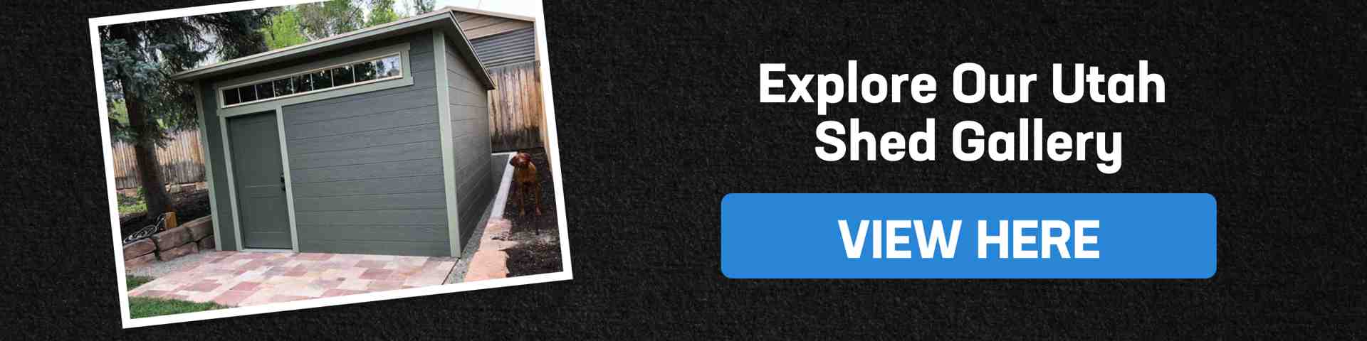 Photo of a modern green lean-to shed beside a patio, inviting viewers to explore Wright’s Shed Co. Utah shed gallery for design ideas.