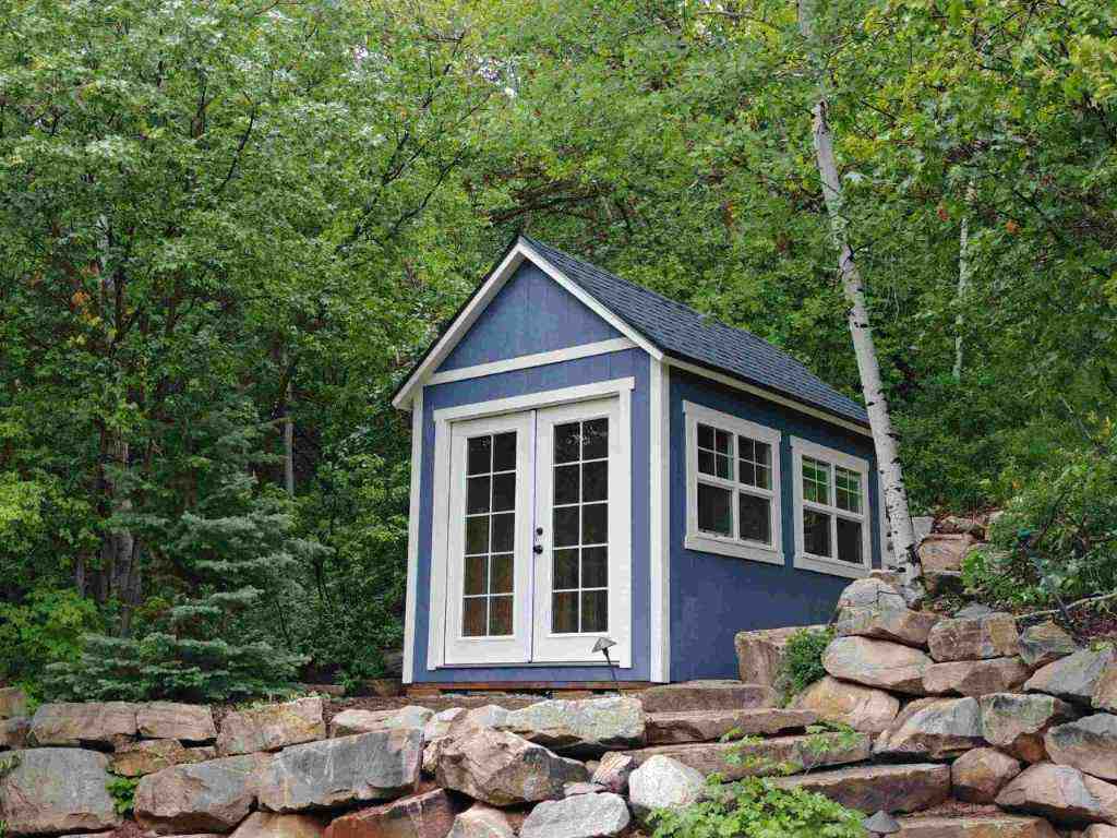 Charming Orchard Shed with French Patio Doors and 4x3 Windows