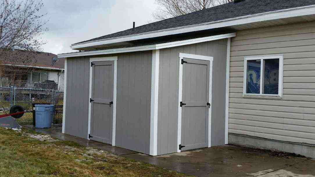Compact Lean-To Wooden Shed Attached to Home