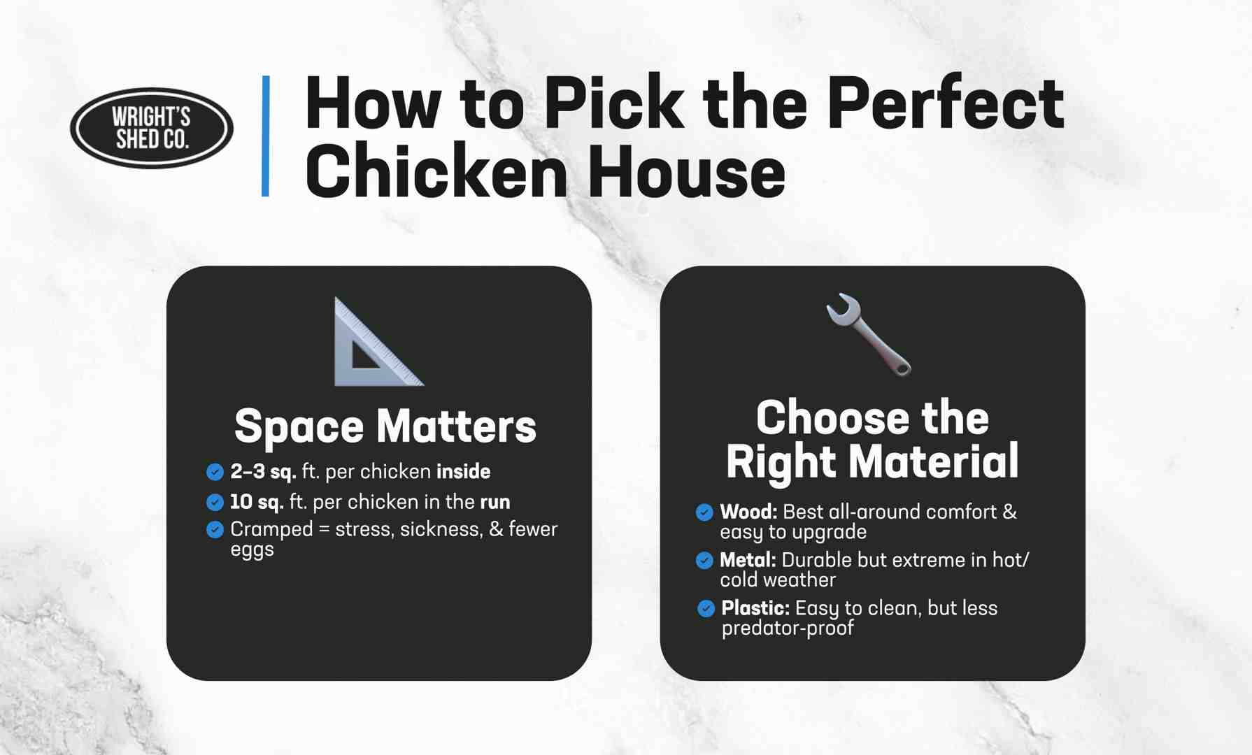 Tips on choosing the perfect chicken houses—space per bird and best materials for comfort and safety