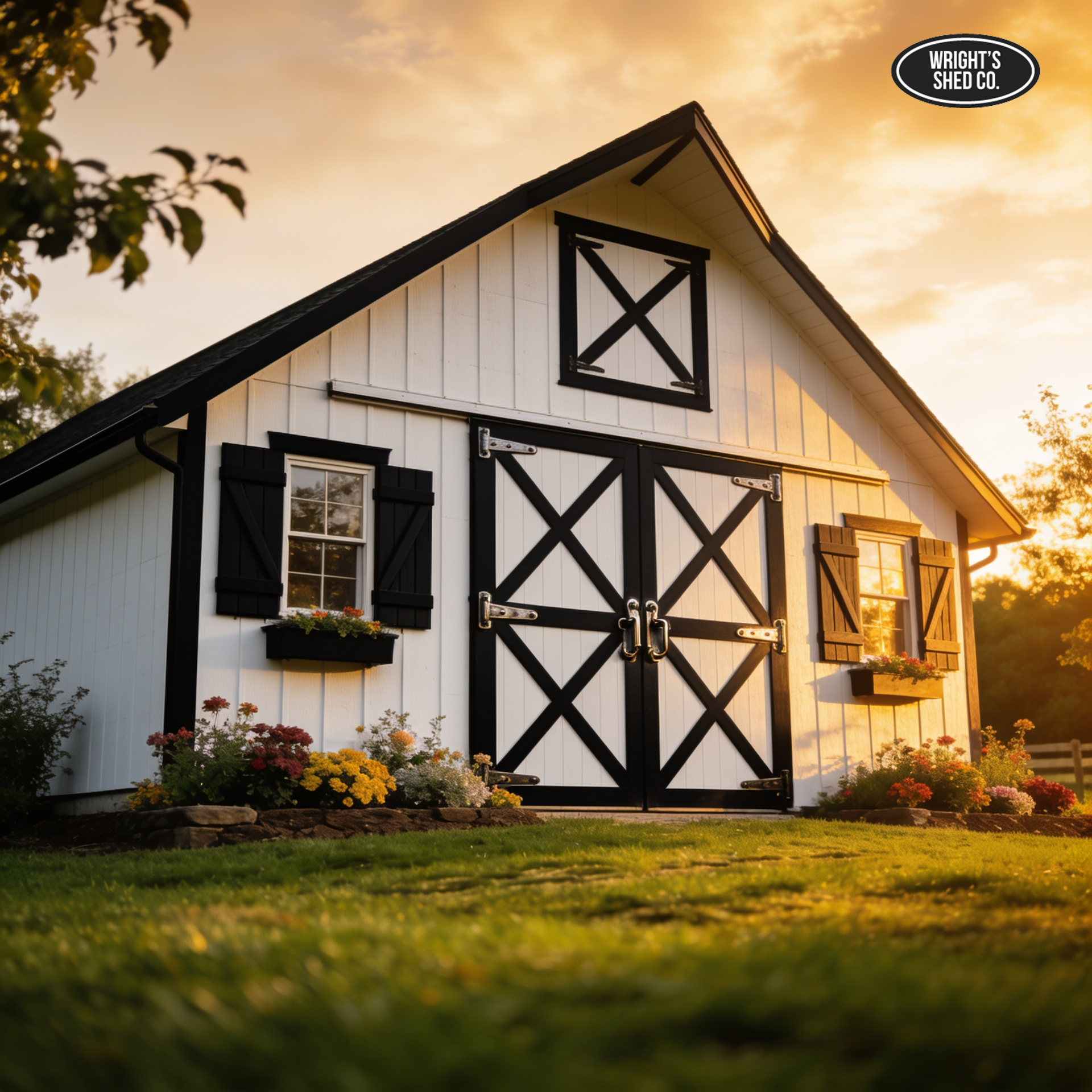 Custom barn-style shed showcasing the long-term shed investment cost through durable construction and finished outdoor appeal.