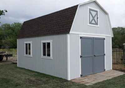 gray farm style shed