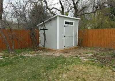 gray lean-to shed