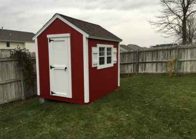 red and white vineyard shed