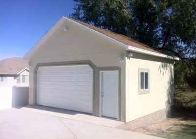 two tone garage with door