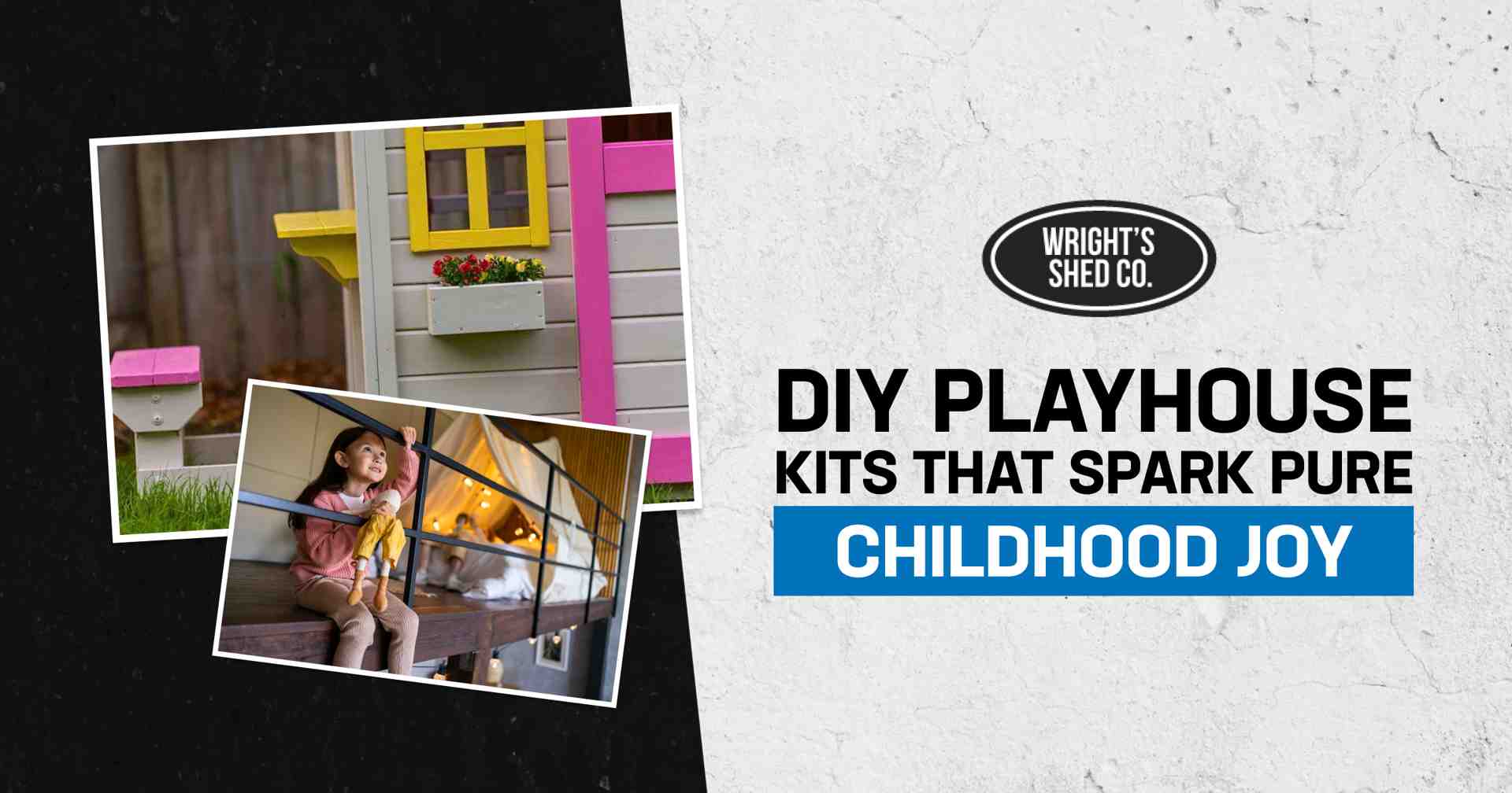 Colorful DIY playhouse and child with doll: DIY playhouse kits that inspire creativity and childhood joy