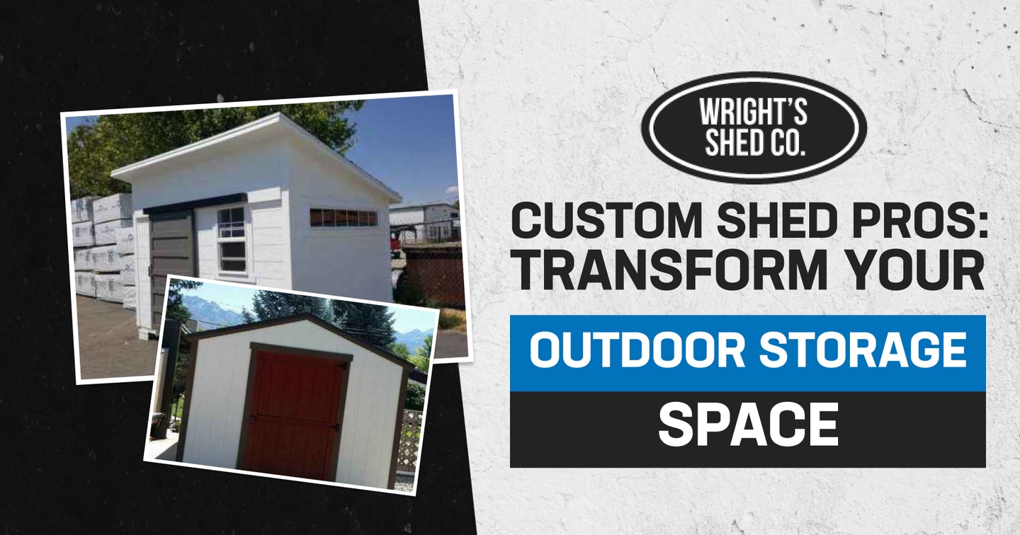 Two custom-built sheds shown in residential yards, highlighting the quality and craftsmanship of custom shed pros