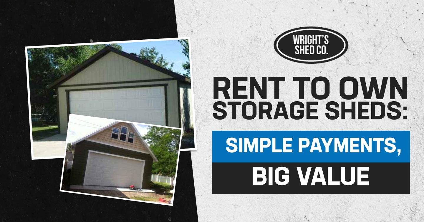 Backyard storage sheds available through rent to own programs, offering flexible payment options and easy ownership