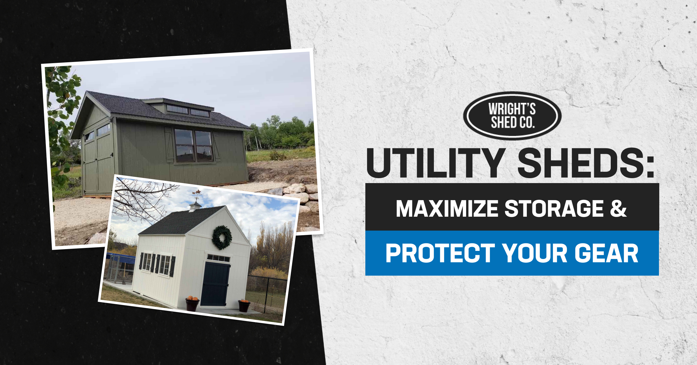 Featured image showing two backyard utility sheds, highlighting how utility sheds maximize storage space and protect tools and outdoor gear.