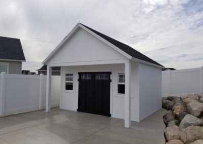 Gable end porch with double door