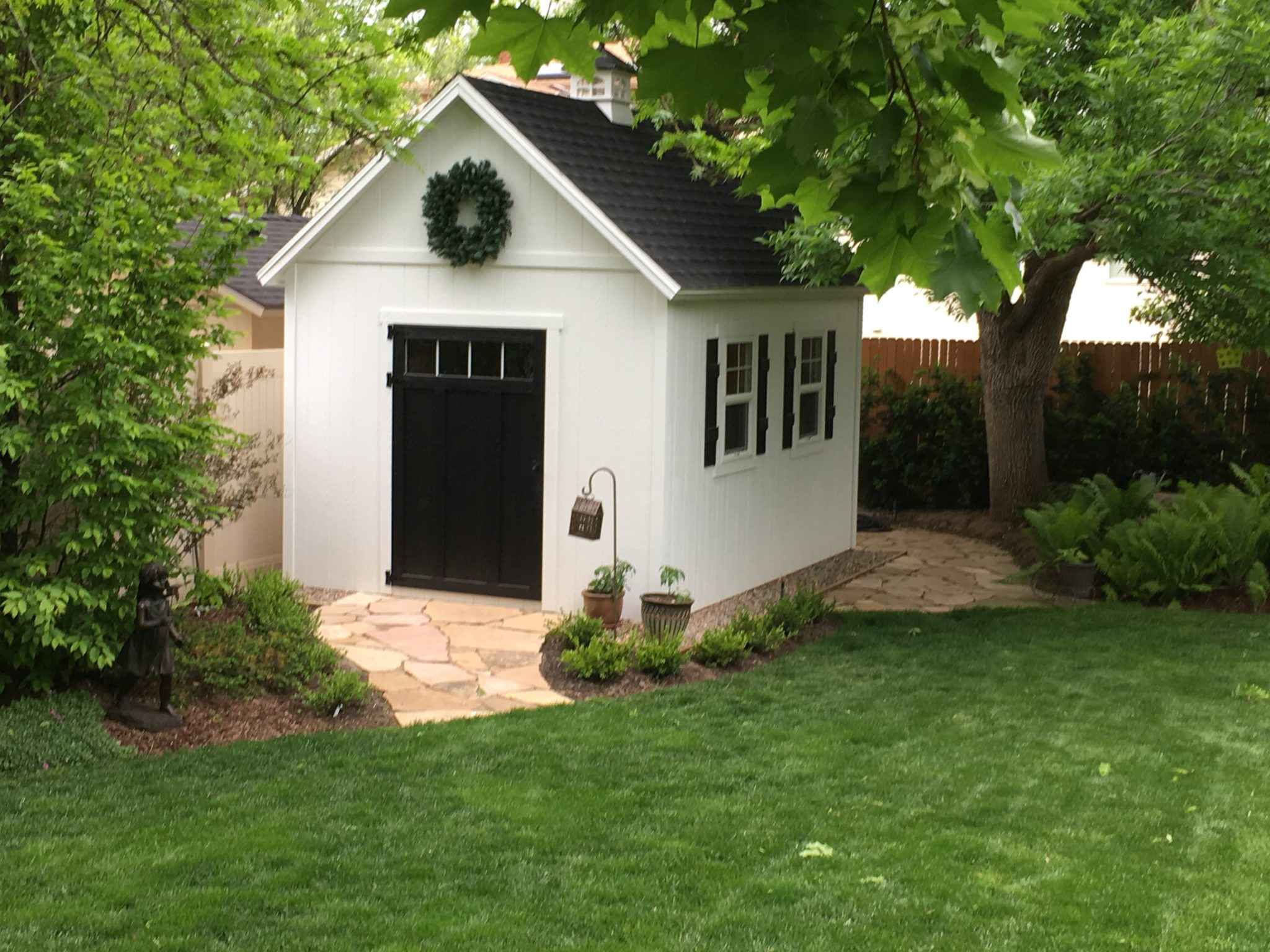 Orchard Shed with Wreath - Wright Shed Co.