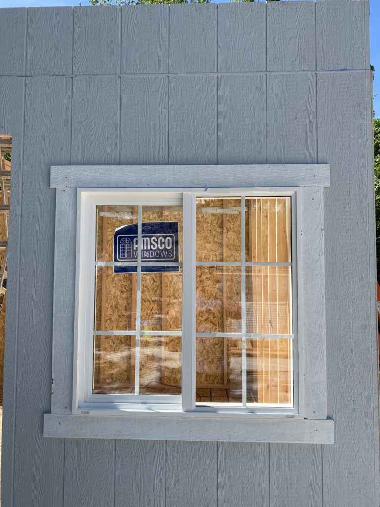 window trim on shed