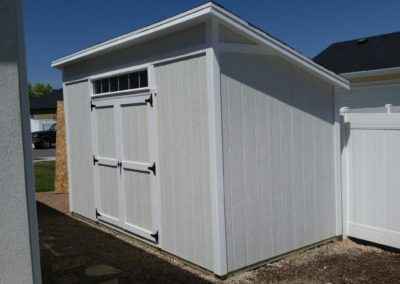 lean-to shed overhang and transom window