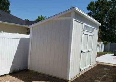 lean-to shed side overhang