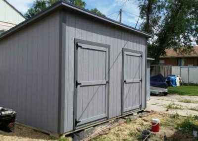 lean-to shed two doors