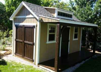 orchard shed with porch and deck