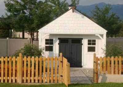 Orchard with shake shingle gable