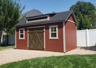 Red Orchard with X Double Doors