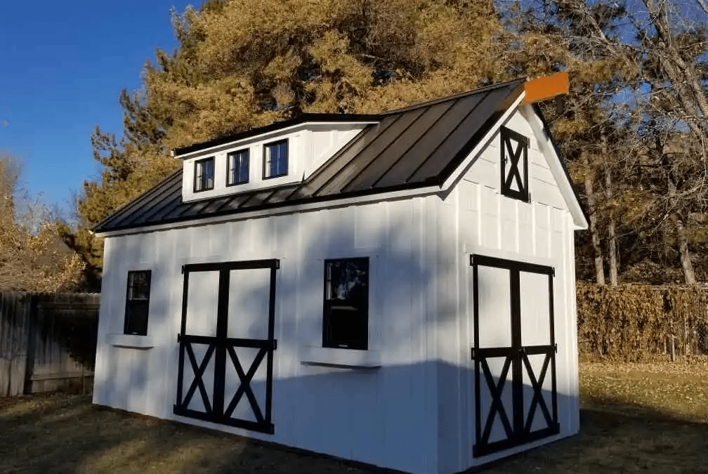 White and Dark Brown Shed Build